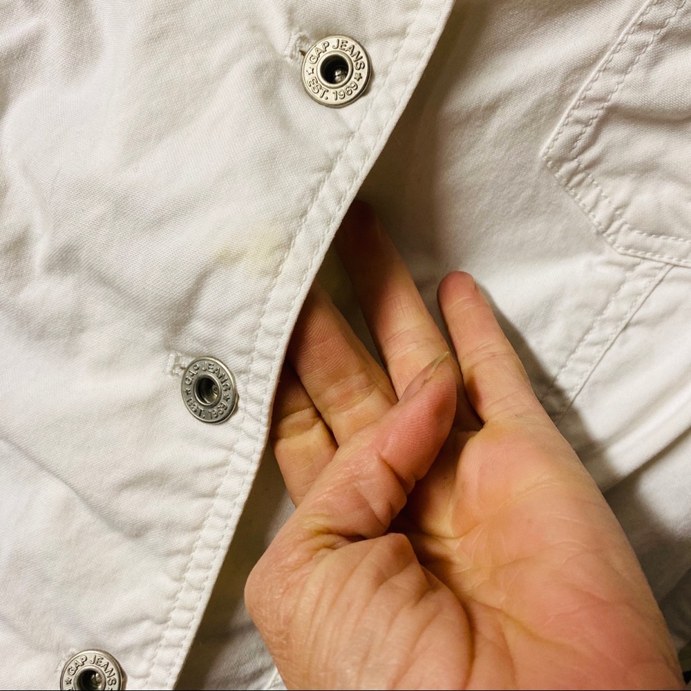 Vintage GAP White Denim Jacket Woman’s Size 10 - Picture 5 of 5